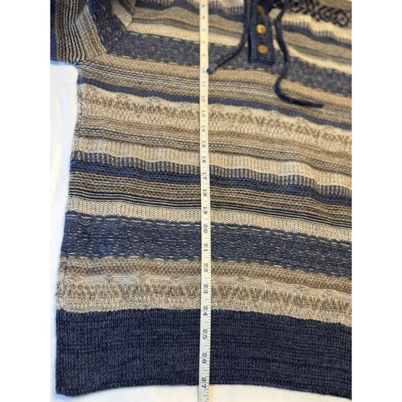 Faherty Blue and Tan Striped Hoodie - Picture 7 of 10